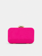 Clutch horizontal ovalado fucsia