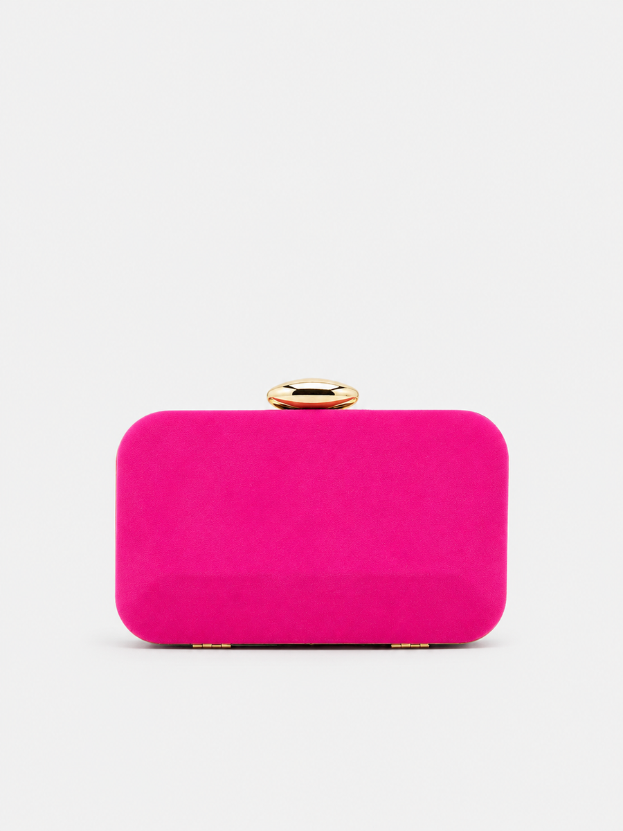 Clutch horizontal ovalado fucsia