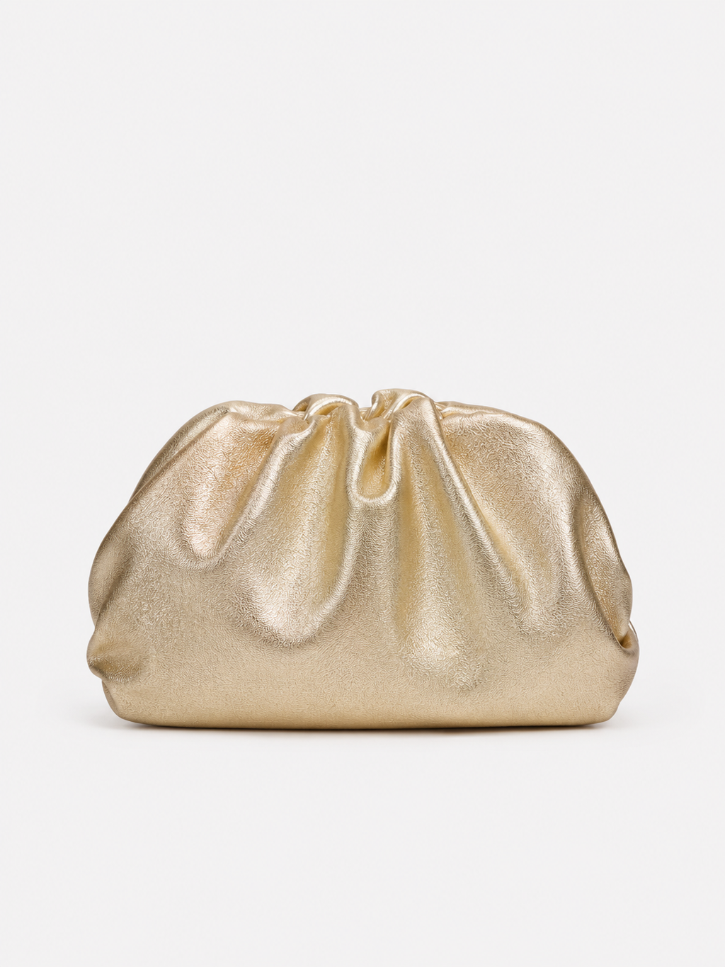 Clutch piel bombonera dorado