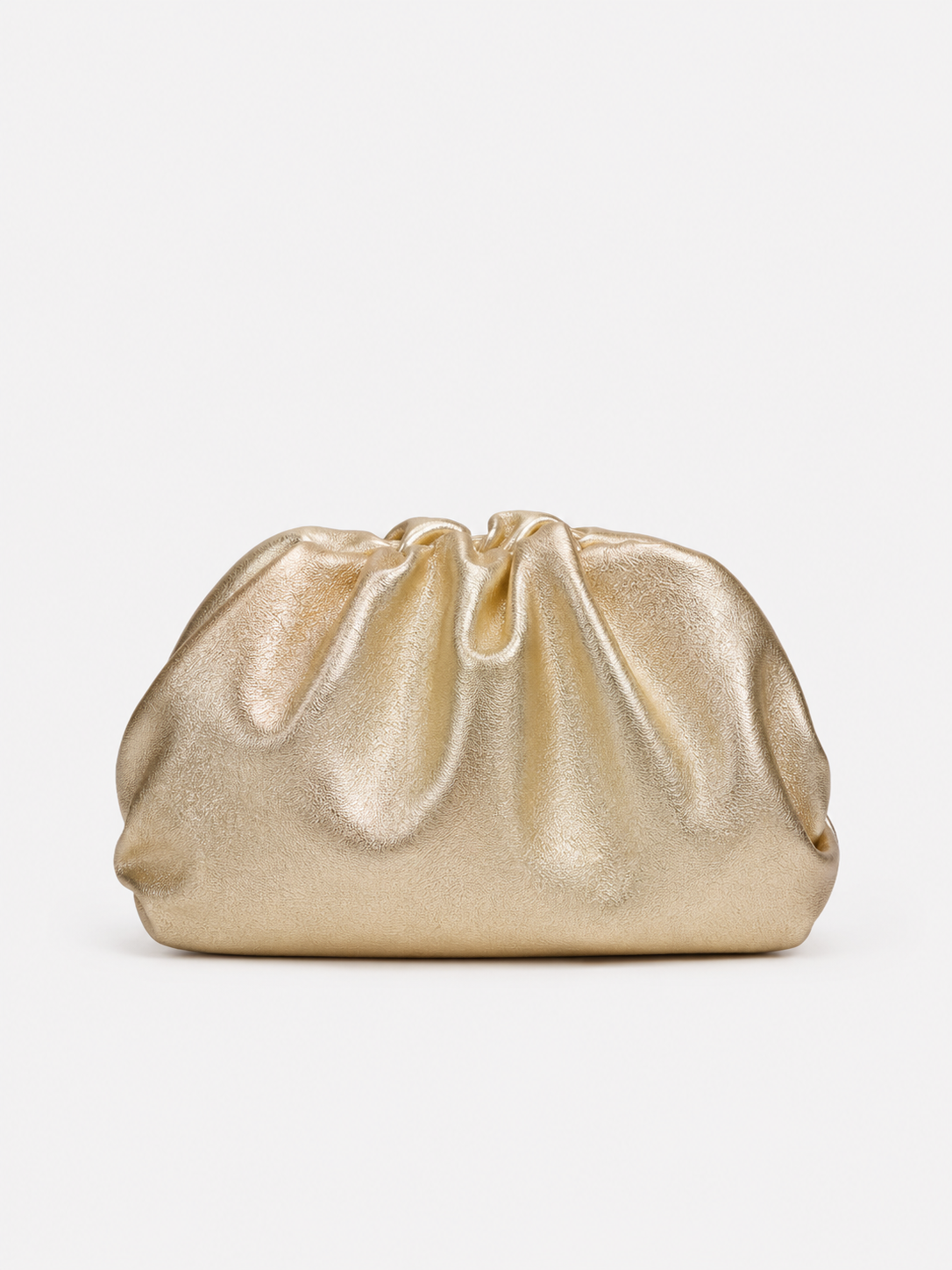Clutch piel bombonera dorado