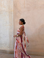 Paloma | Vestido Largo Palabra de Honor – Estampado Acuarela