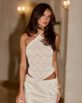 Celestine | Top Halter de Encaje – Blanco