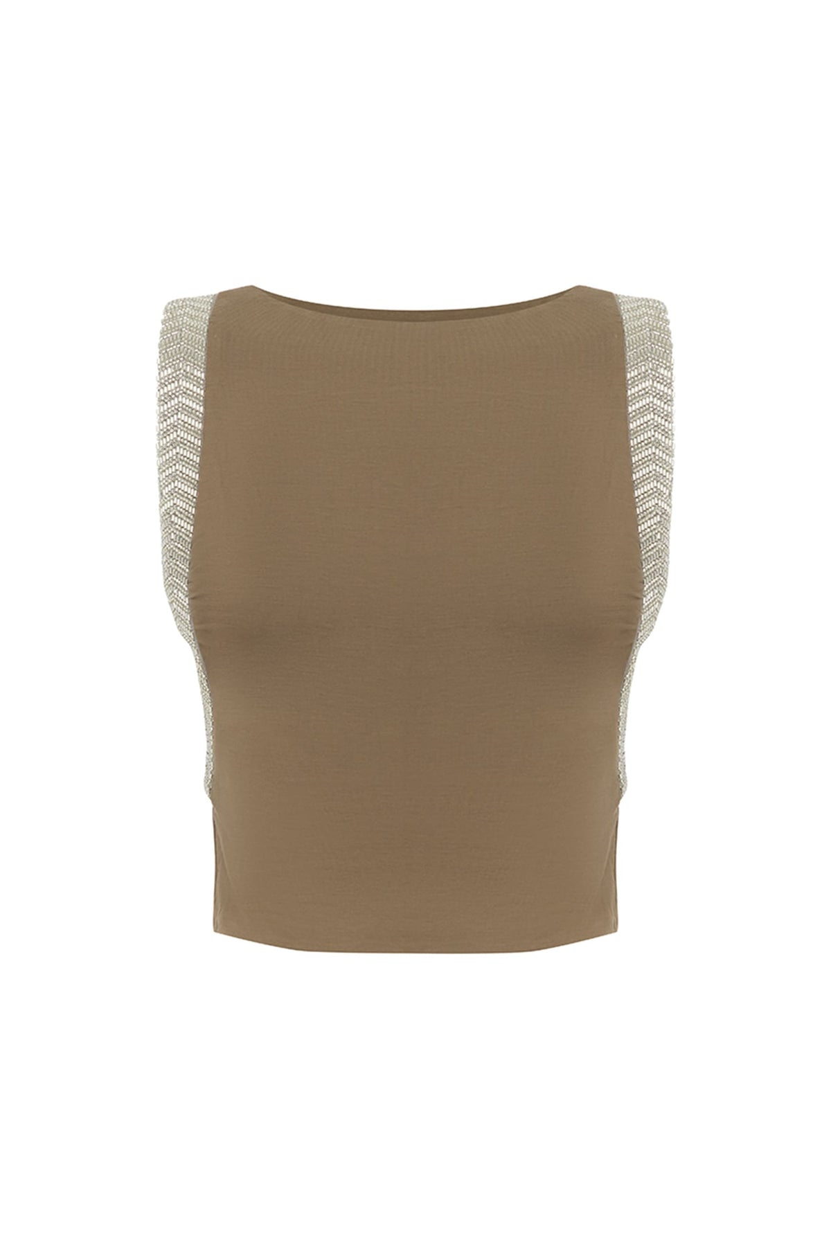 Remy | Top con Espalda Nadadora y Lentejuelas – Moca