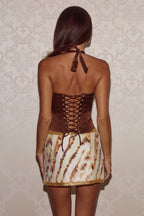 Tegan | Top Bustier Halter – Chocolate
