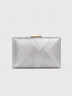 Clutch satinado plateado