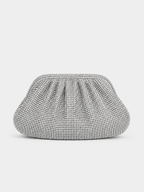 Clutch bombonera brillos plata