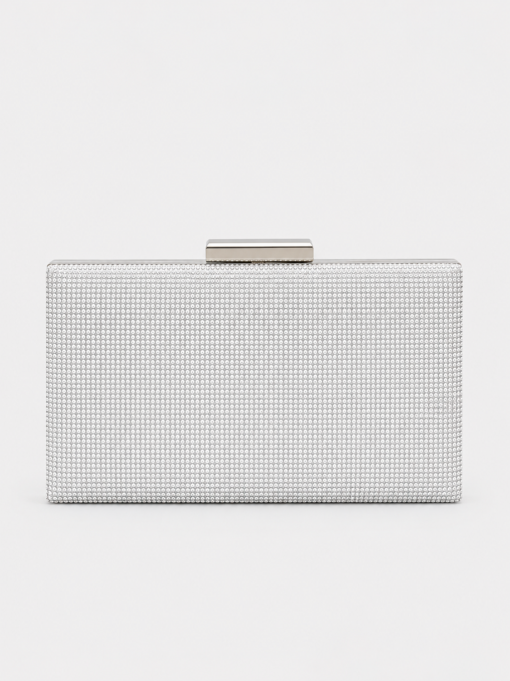 Clutch brillitos rectángulo plata